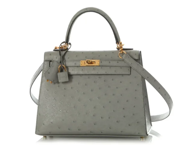 Hermès Bleu Glacier Ostrich Kelly 25 in Blue Ostrich from Ann's Fabulous Finds, photo 3 of 12