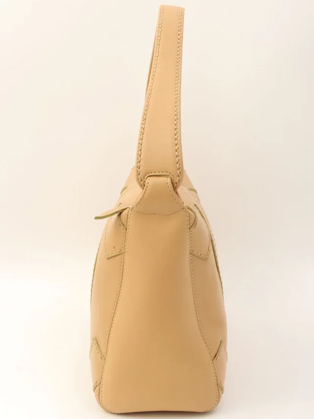 Chanel Around 2004 CC logo stitch handbag Beige from VINTAGE QOO TOKYO, photo 3 of 14