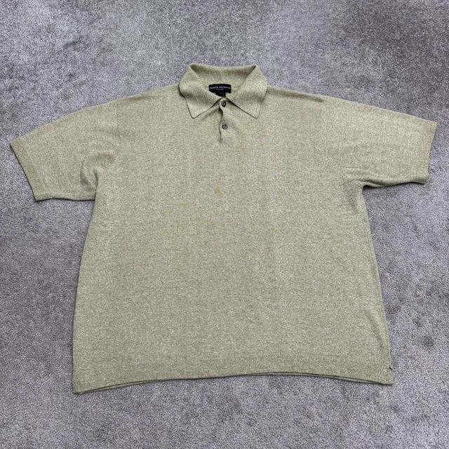 Ponte Vecchio Italy Knitted Polo Shirt Mens Large Marled Sage Green Short Sleeve in green from Poshmark