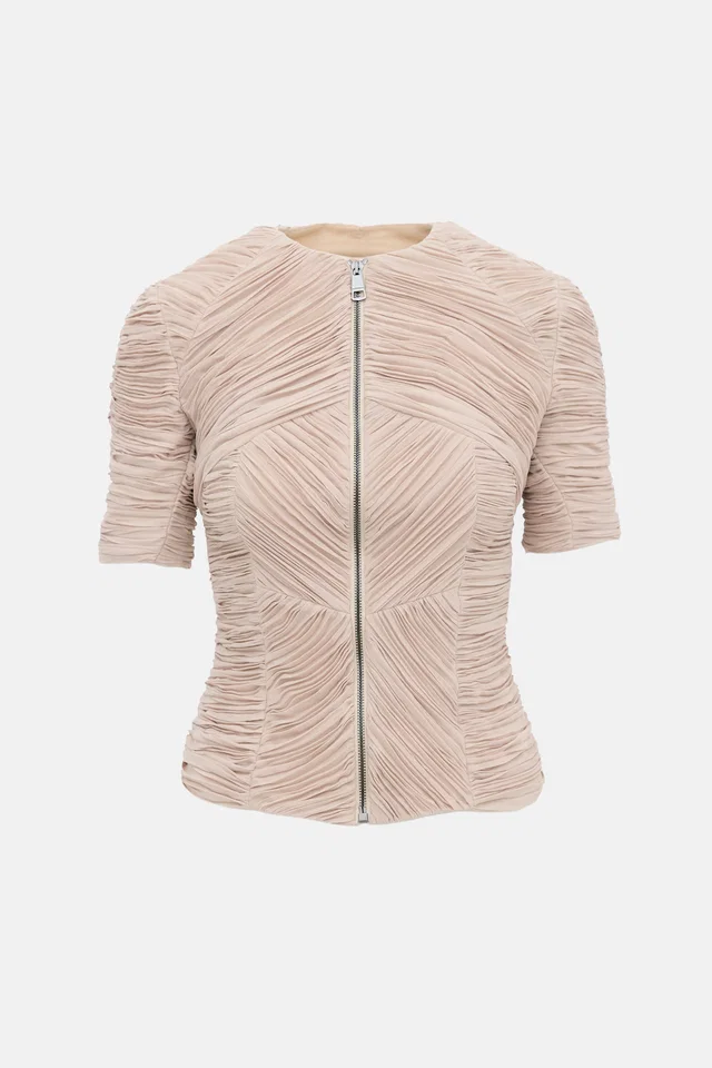 Burberry FW 2010 Gathered Zip Shirt from VSP Consignment