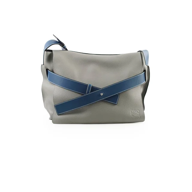Loewe Men Messenger Bag Dust Blue in Blue Leather from The Purse Affair