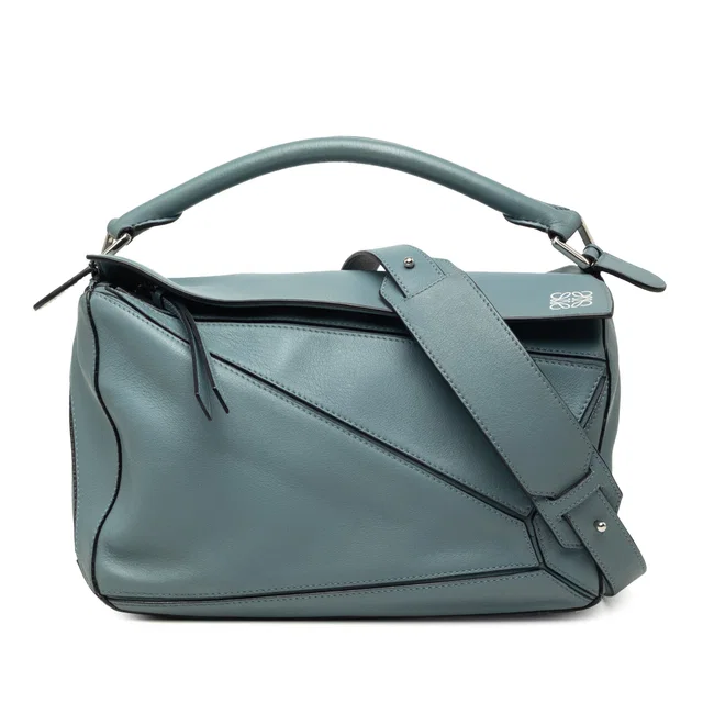 Blue LOEWE Medium Calfskin Puzzle Satchel in Blue Calfskin from Designer Revival, photo 1 of 1