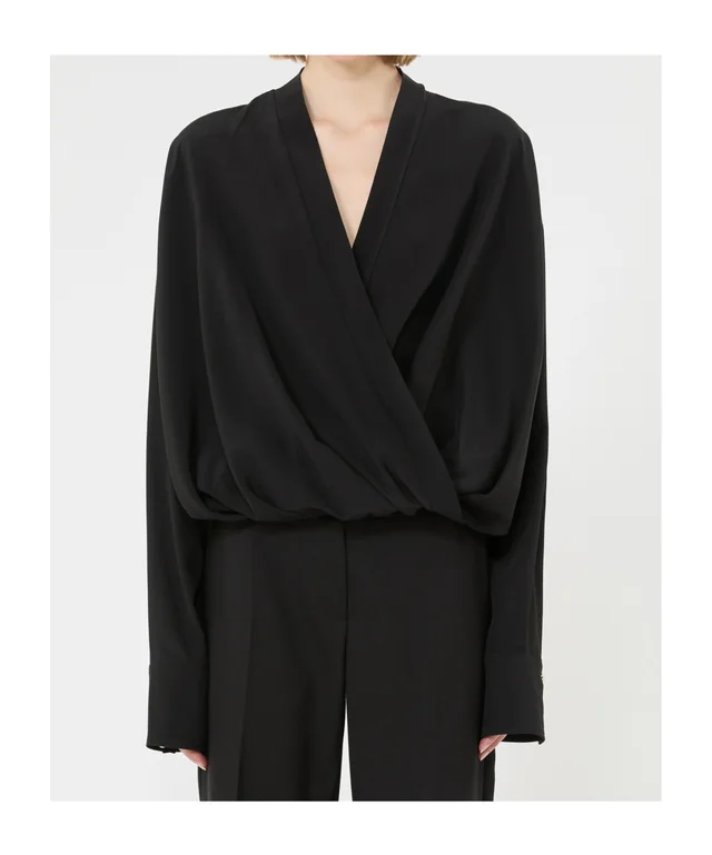 Sportmax Loose-fit pure silk shirt - Black, photo 2 of 5 from SENSER