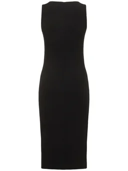 Michael Kors Collection Midi dress with square neckline in 95% Viscose, 5% Elastane, photo 5 of 5 from LUISAVIAROMA