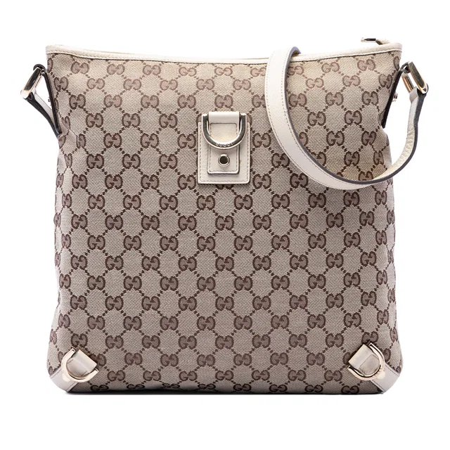 Beige Gucci GG Canvas Abbey D Ring Crossbody in Beige Canvas from Designer Revival