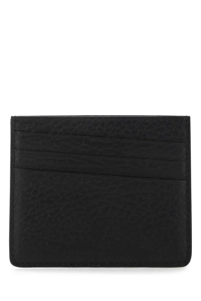 Maison Margiela Leather Card Holder Case — Black Exterior: Wallet in Black Leather from HEWI