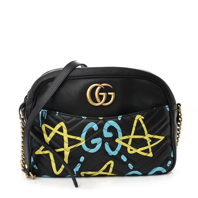 Gucci GG Marmont GucciGhost Calfskin Matelasse Leather Bag - Black in Black Calfskin from H&T