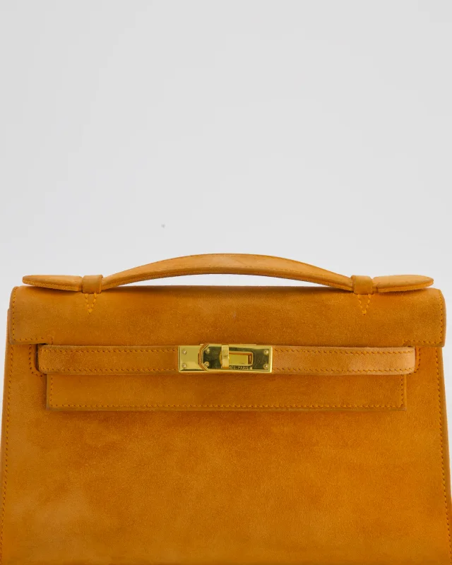 Hermès Vintage Mini Kelly Pochette Bag in Orange Calfskin from Sellier, photo 15 of 23