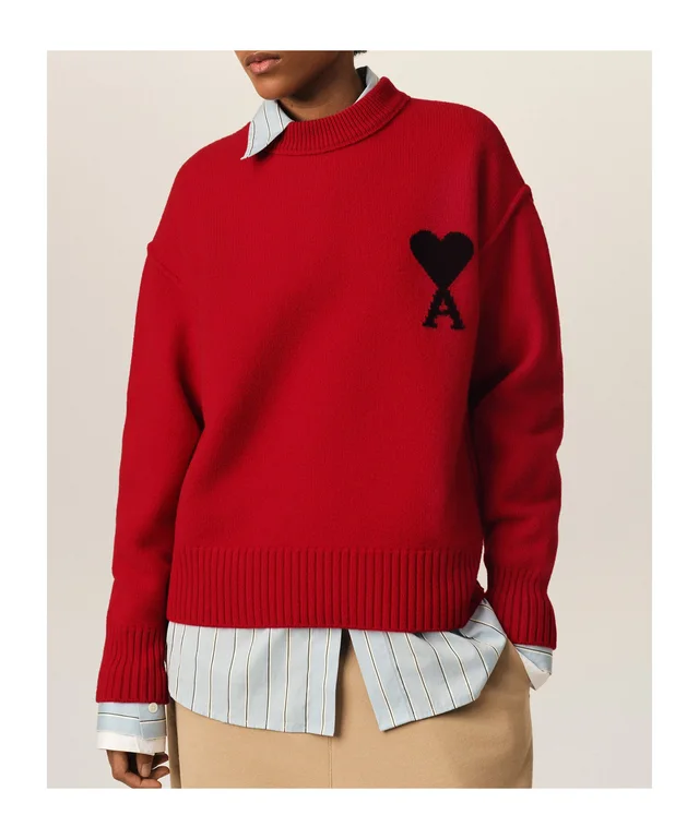 Ami Paris Ami De Coeur Logo Intarsia-Knit Jumper, photo 4 of 6 from SENSER