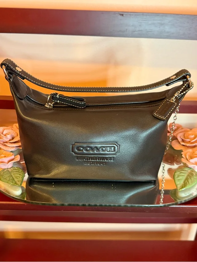 Coach Shoulder Hobo With Logo Patch Small. Will Fit 17 Pro Phone in black Leather from Poshmark, photo 1 of 1