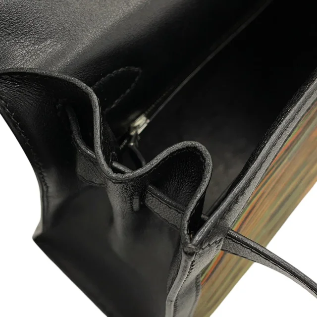Hermès Kelly Sellier Black/Orange/Green Vibrato Gulliver Size 28 in Black from GALLERY RARE, photo 9 of 21