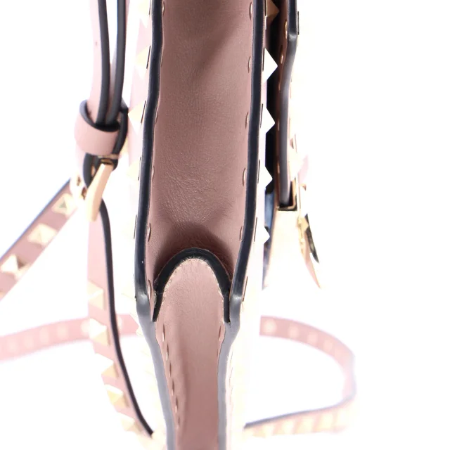 Valentino Garavani Rockstud Flip Lock Flap Bag Leather Small in pink Leather from Rebag, photo 6 of 7