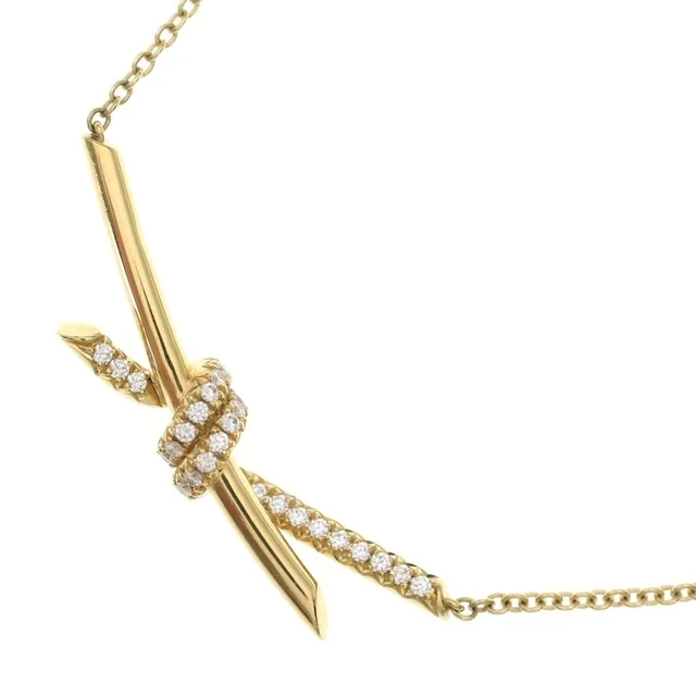 Tiffany & Co. Knot Necklace Diamond Pendant Chain Yellow Gold in Yellow from The Reluxe