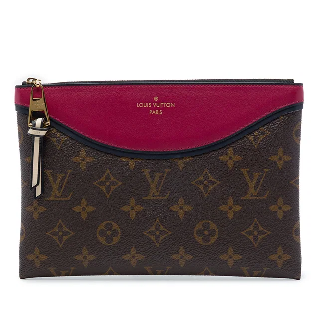 Brown Louis Vuitton Monogram Pochette Tuileries Clutch Bag in Brown Coated canvas from Designer Revival