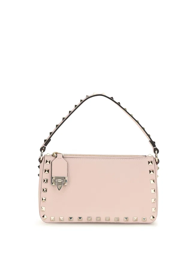 Valentino Garavani Rockstud Shoulder Bag — Pink Calf Leather Bos Taurus in Pink Calfskin from HEWI