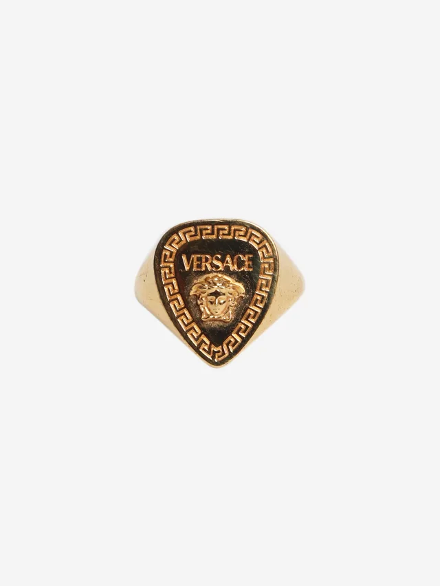 Versace Gold Greca signet ring in Gold from Sign of the Times