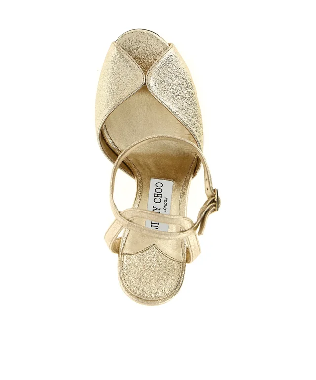 Jimmy Choo Sacora Metallic Sandals, photo 4 of 4 from SENSER
