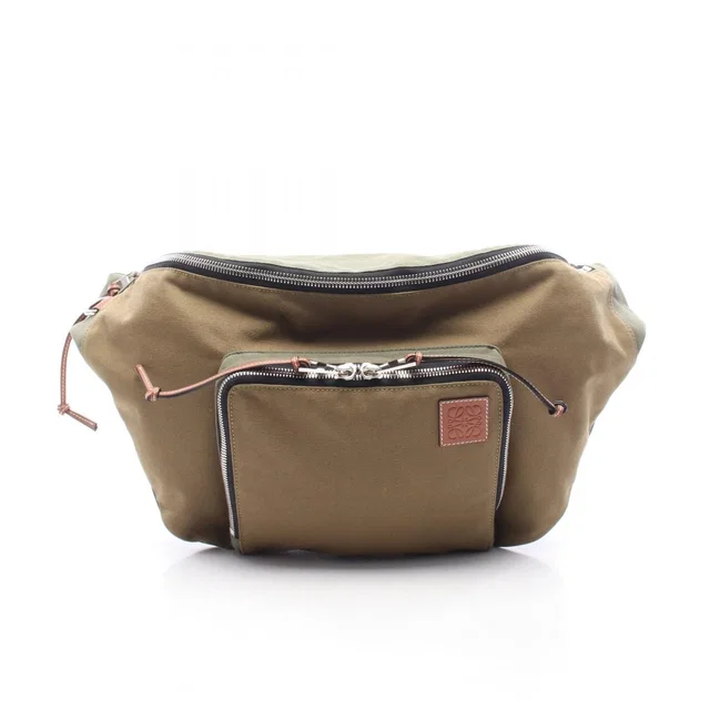 Loewe Backpack Anagram Bum Bag XL Khaki Canvas Leather in Green Canvas from The Reluxe