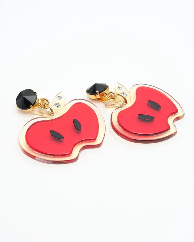 Miu Miu Apple Clip-on Earrings in Resin from A Retro Tale, photo 2 of 2