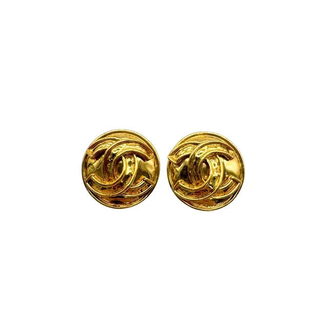 Chanel Vintage Earrings Cocomark Round Accessory 94P from Luxury Promise