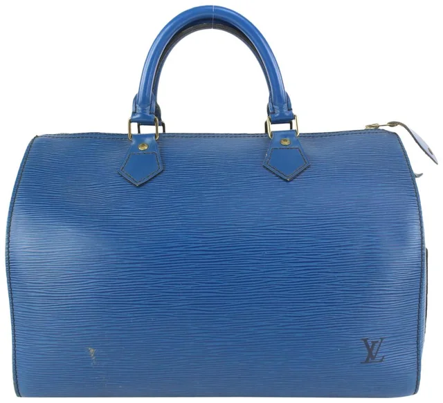 Louis Vuitton Blue Epi Leather Toledo Speedy 30 Boston Bag MM in Blue Leather from Bagriculture