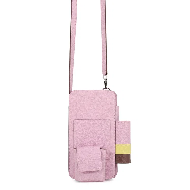 Hermès Way Phone Case Mauve Sylvestre/RougeSellier/Jaune Poussin Epsom in Yellow Epsom leather from GALLERY RARE