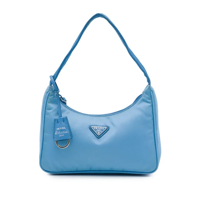 Blue Prada Mini Tessuto Re Edition 2000 Shoulder Bag in Blue Nylon from Designer Revival