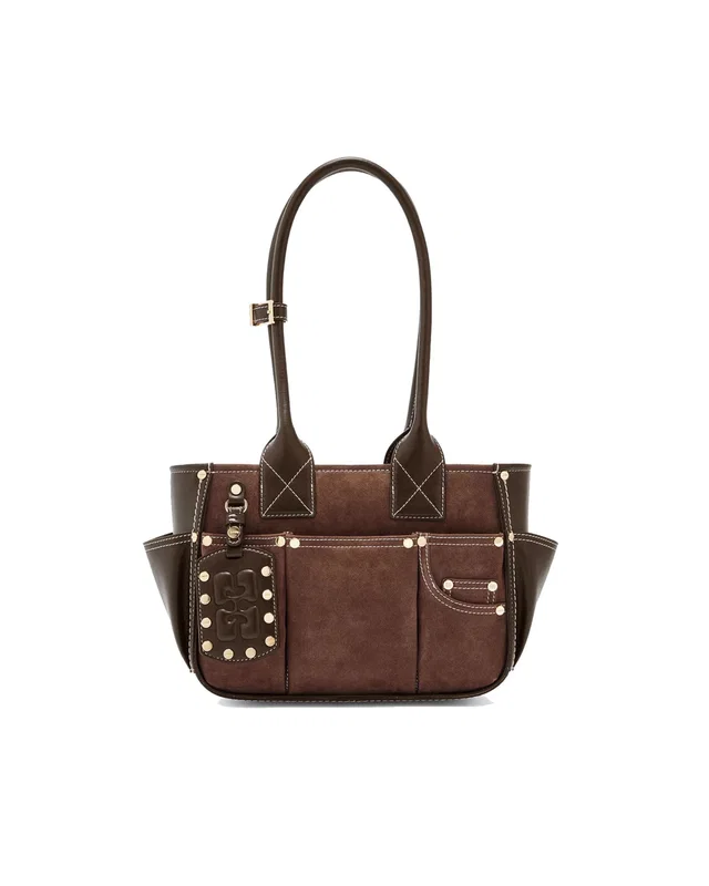 GANNI Shoulder Bag — Brown Leather in Brown Leather from HEWI