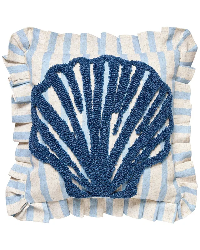Peking Handicraft Coastal Shell Tufted Hook Pillow, image 1 of 1 from Rue La La