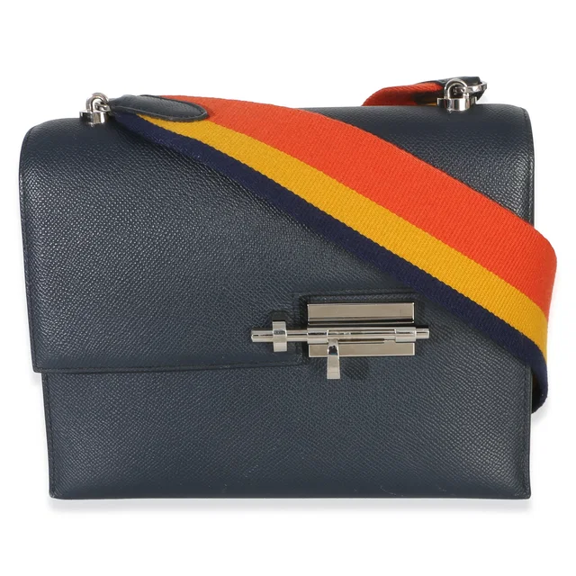 Hermès Bleu Nuit Epsom Verrou 23 PHW in Navy Epsom leather from myGemma