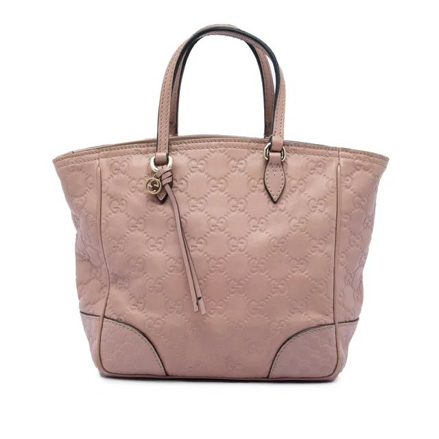 Pink Gucci Small Guccissima Bree Satchel in Pink Canvas from Designer Revival