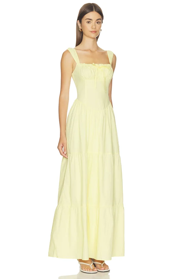 MORE TO COME Maeve Maxi Dress in Baby Yellow, photo 2 of 3 from REVOLVE (Canada)