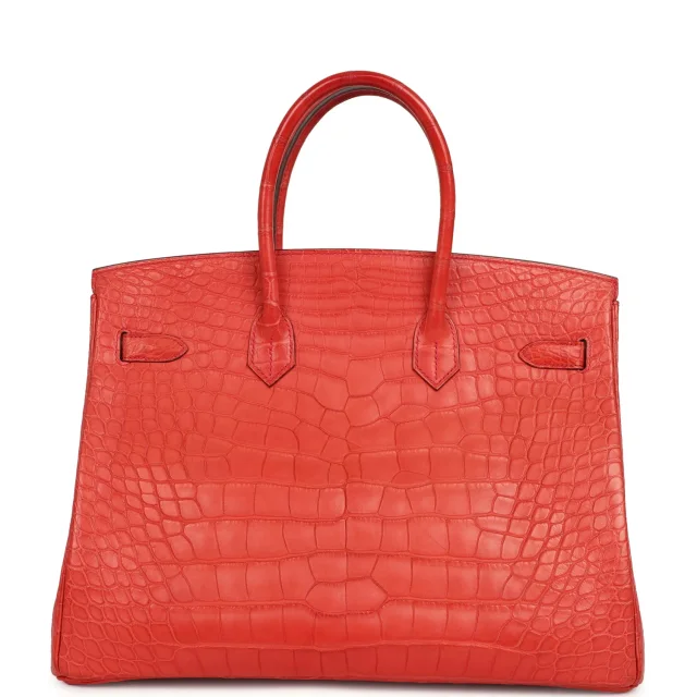 Hermès Birkin 35 Geranium Matte Alligator Gold Hardware in Crocodile from Madison Avenue Couture, photo 4 of 9