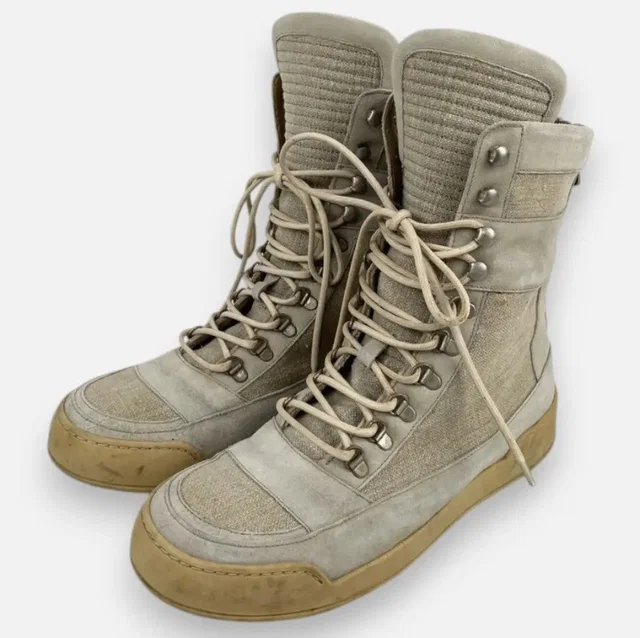 Balmain 2011 Back Zip Boots in Beige, Men's (Size 9) in white|neutral from Grailed