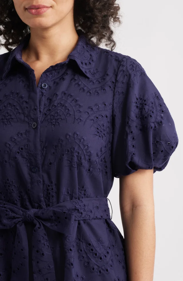 Sam Edelman Puff Sleeve Eyelet Shirtdress, photo 2 of 2 from Nordstrom Rack