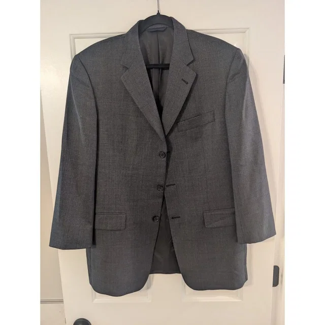 Burberry London Men's 100% Wool Sport Coat Blazer Grey Check Size 40r in black Wool from Poshmark