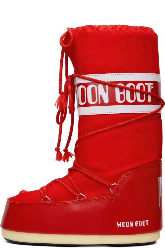 Moon Boot Red Icon Nylon Boots, photo 3 of 5 from SSENSE