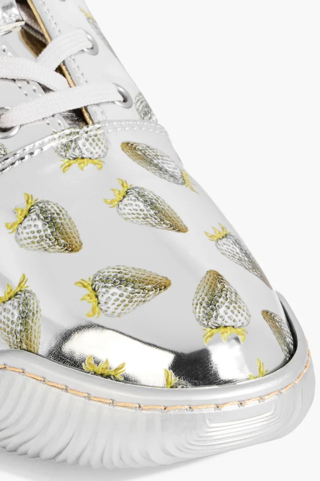 Stella McCartney Loop Printed Mirrored Sneakers in Silver, photo 4 of 4 from THE OUTNET