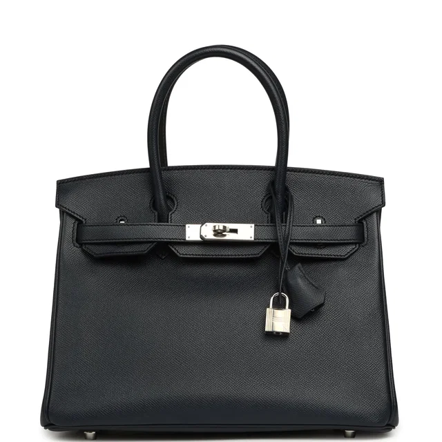 Hermès Birkin 30 Bleu Indigo Epsom Palladium Hardware in Blue Epsom leather from Madison Avenue Couture