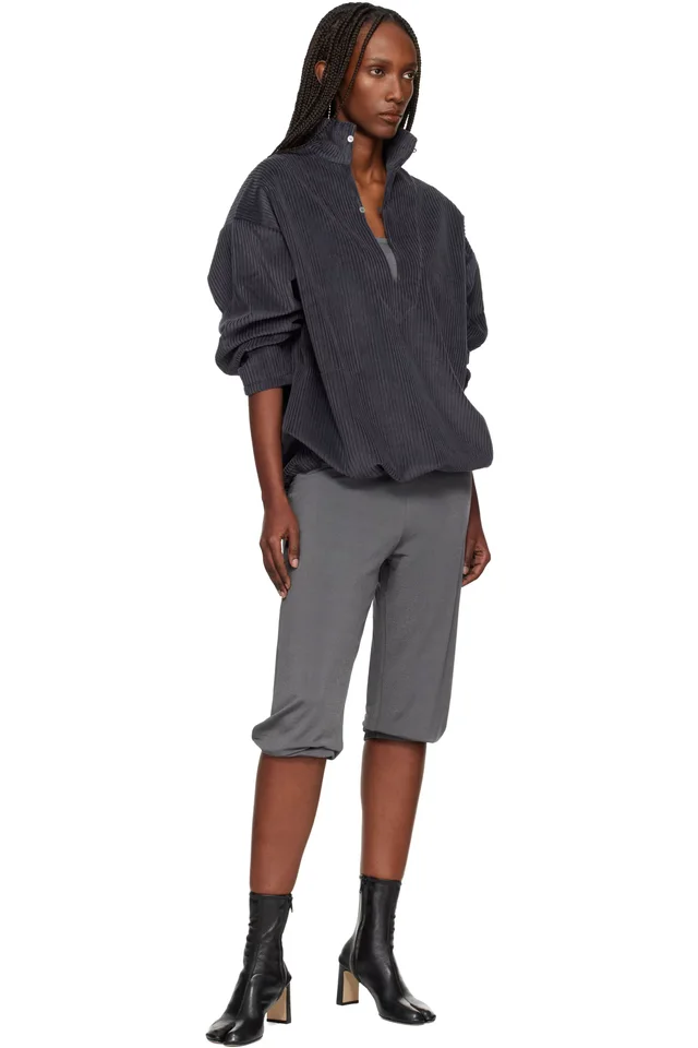 BAMBOU ROGER KWONG Gray Wide Cotton Corduroy Vareuse Turtleneck, photo 4 of 4 from SSENSE
