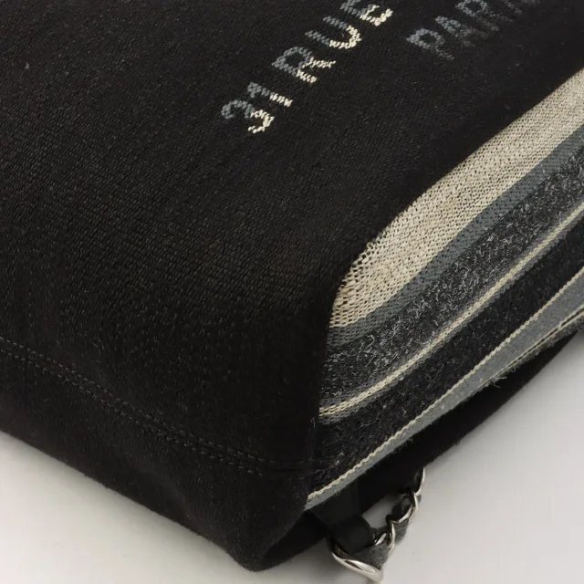 Chanel Dauville backpack, black, made around 2018 in Black Canvas from VINTAGE QOO TOKYO, photo 9 of 14