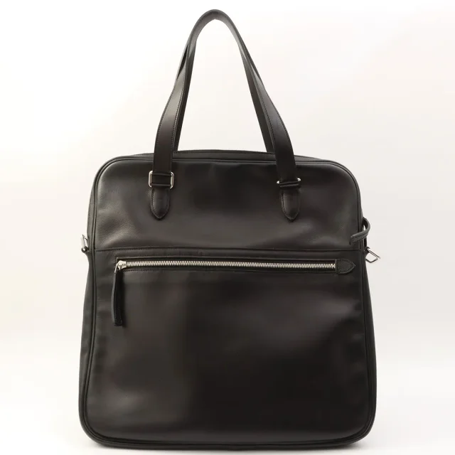 Hermès 2012 Leather 2-Way Bag, Black in Black Leather from VINTAGE QOO TOKYO, photo 2 of 10