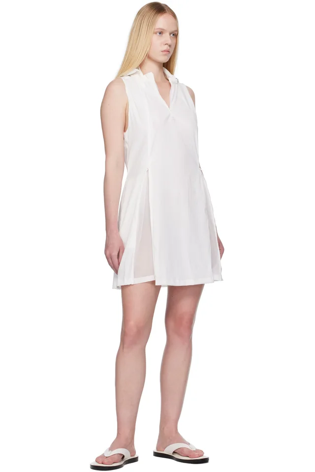 AMOMENTO White Nylon Hooded Minidress, photo 4 of 4 from SSENSE