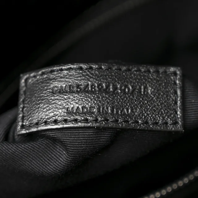 Saint Laurent Patent Crocodile Embossed Lambskin Monogram Medium Niki Chain Satchel Black in Black Lambskin from FASHIONPHILE, photo 7 of 10