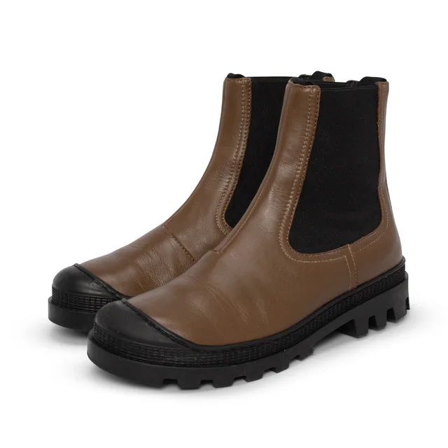 Loewe Chelsea Boots 37 in Khaki Calfskin from Blue Spinach