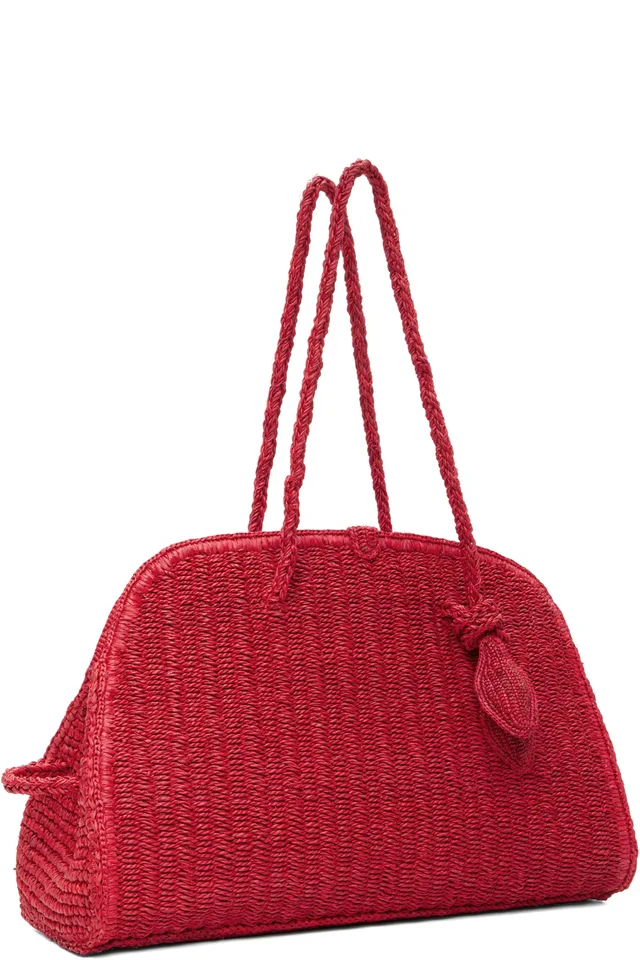 JACQUEMUS Red 'The raffia Turismo' Bag, photo 2 of 4 from SSENSE