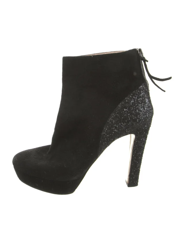 Miu Miu Suede Boots in black Suede from The RealReal