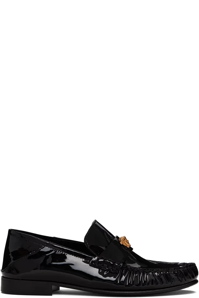 Versace Black Calf Leather Loafers, image 1 of 1 from SSENSE