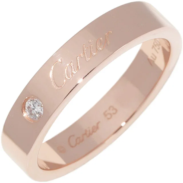 C de Cartier Au750 Pink Gold Diamond Ring Size 53 in Pink from LuxUness