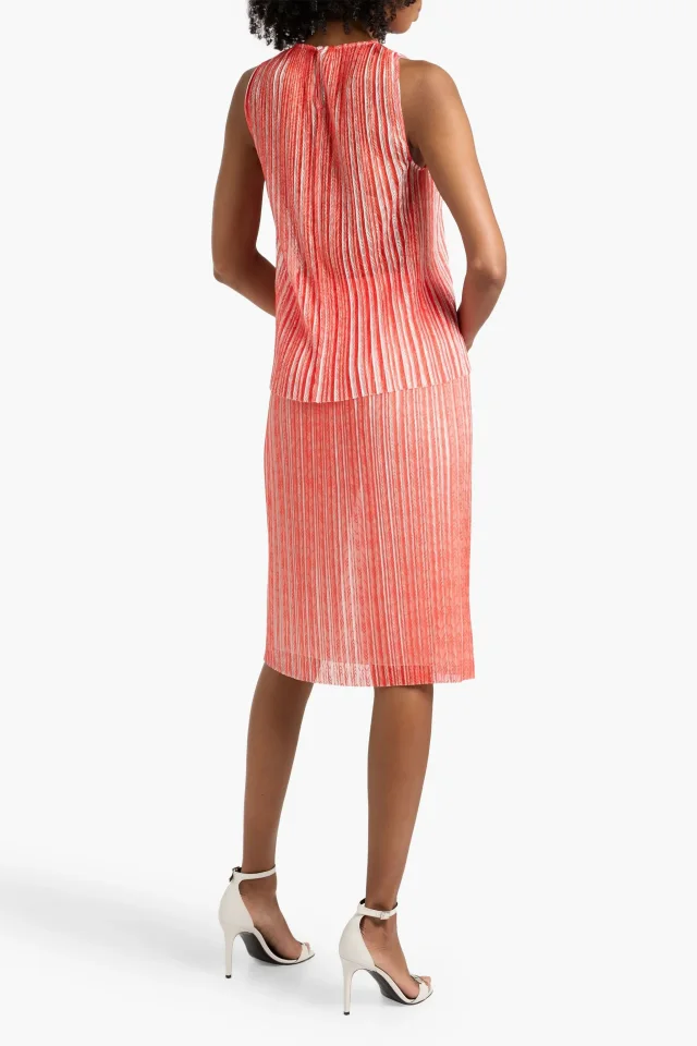 Missoni Pleated Crochet-Knit Skirt in Orange, photo 3 of 4 from THE OUTNET